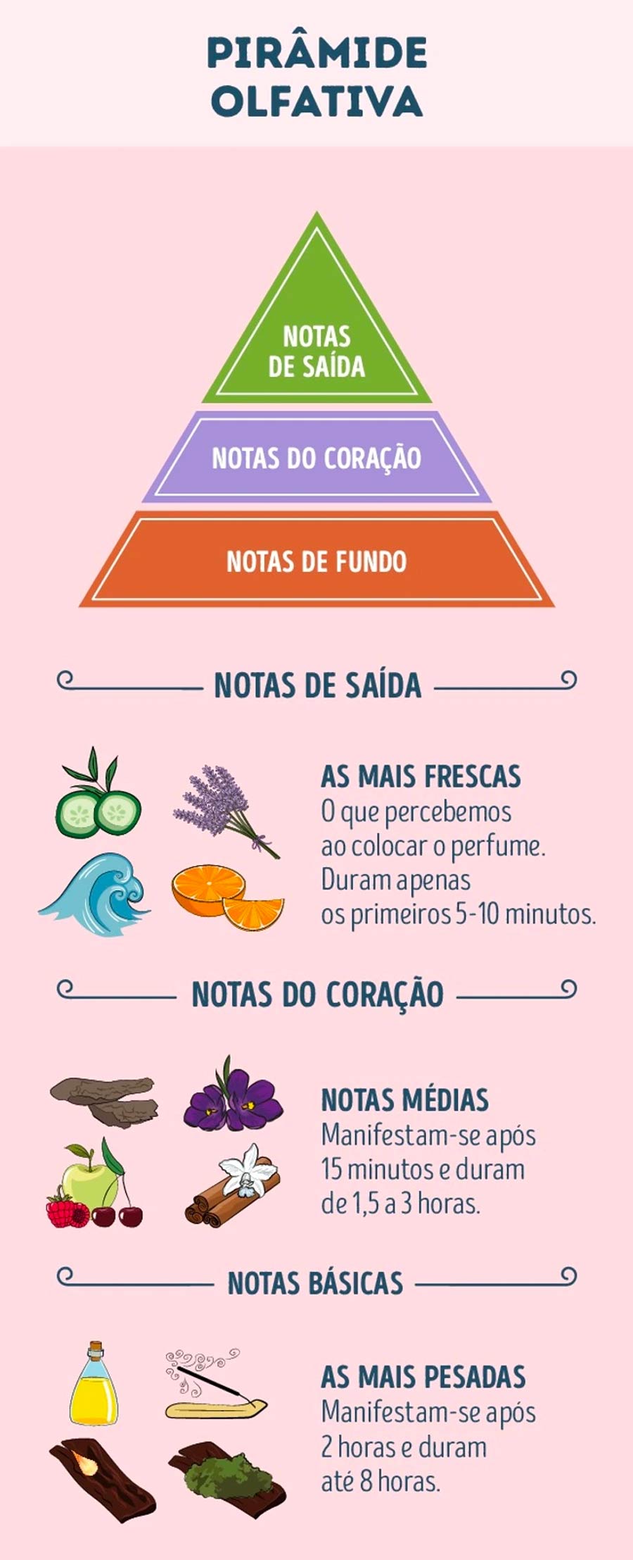 pirâmide olfativa dos perfumes