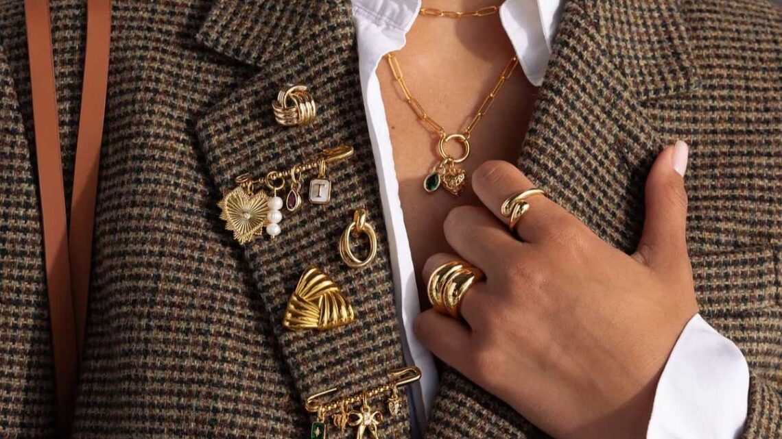 broches na lapela do blazer