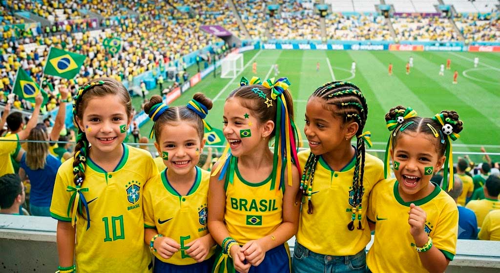Penteado Infantil para a Copa do Mundo Penteado Infantil para a Copa do Mundo